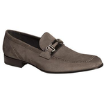Mezlan Renee Suede & Crocodile Strap Loafers Grey