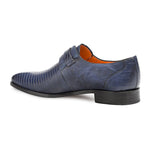 Mezlan Richelieu Lizard Monkstrap Shoes Blue