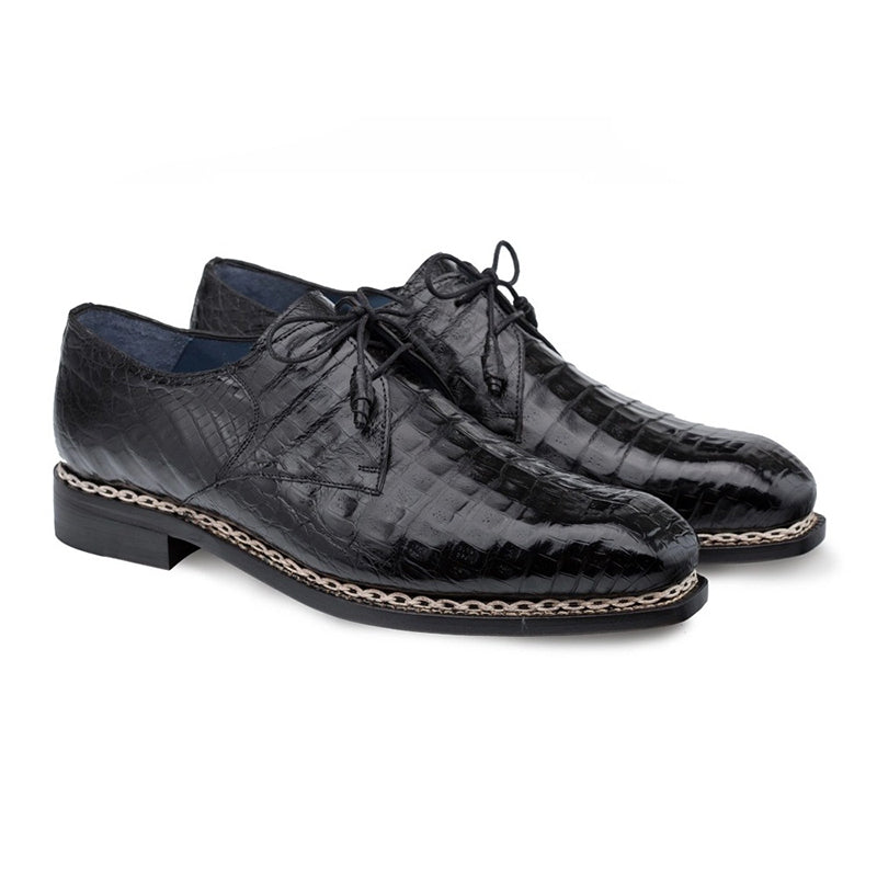 Mezlan Riga Crocodile Shoes Black