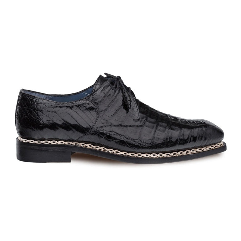Mezlan Riga Crocodile Shoes Black