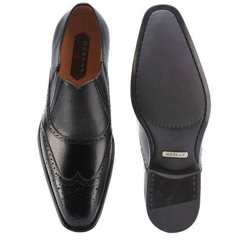 Mezlan Rioja Wingtip Loafers Black