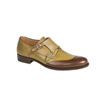 Mezlan Riviera Double Monk Strap Shoes Khaki