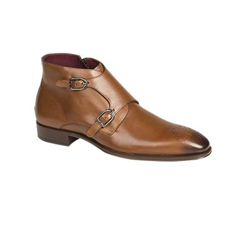 Mezlan Rocca Double Monk Strap Boots Cognac