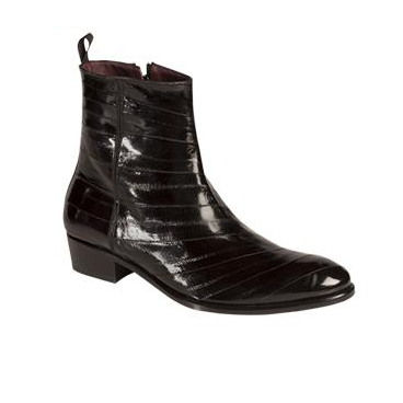 Mezlan Rochelle Eel Zipper Boots Black