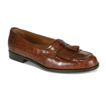 Mezlan Rodeo Crocodile Fringe Tassel Loafers Tan