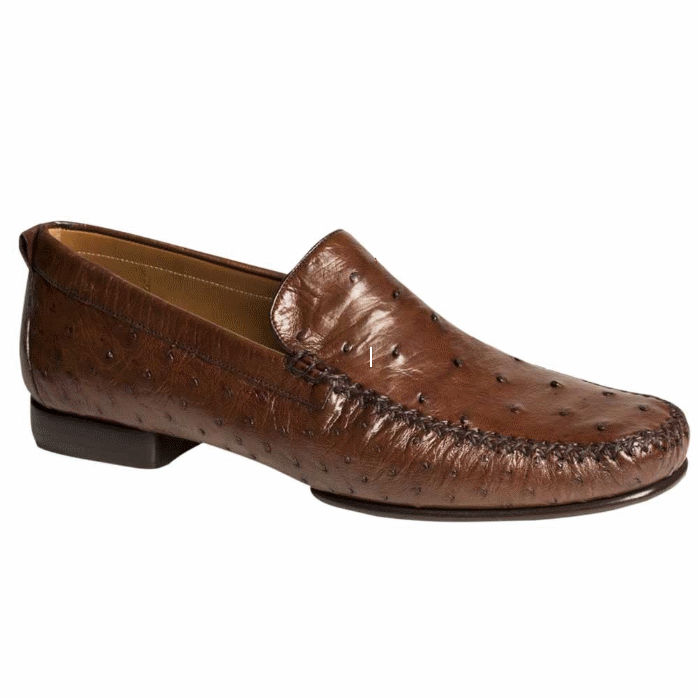 Mezlan Rollini Ostrich Loafers Tabac