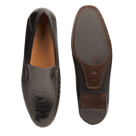 Mezlan Romero Ostrich & Calfskin Loafers Black