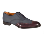 Mezlan Wingtip Shoes Burgundy / Gray