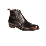 Mezlan Rose Double Monk Strap Boots Burgundy Glow