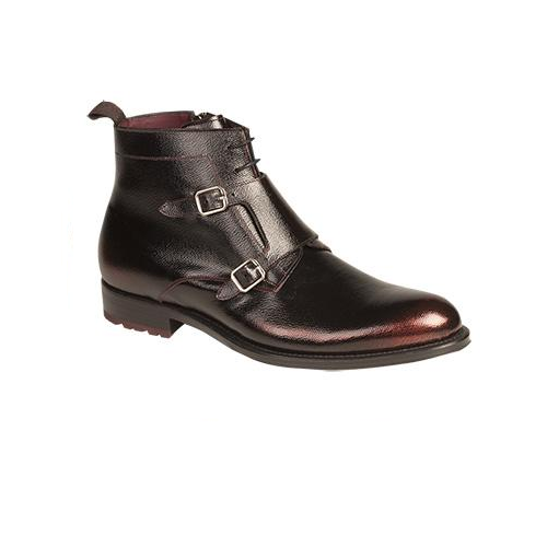 Mezlan Rose Double Monk Strap Boots Burgundy Glow
