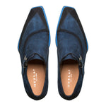 Mezlan S109 Suede Monk Strap Blue