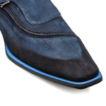 Mezlan S109 Suede Monk Strap Blue
