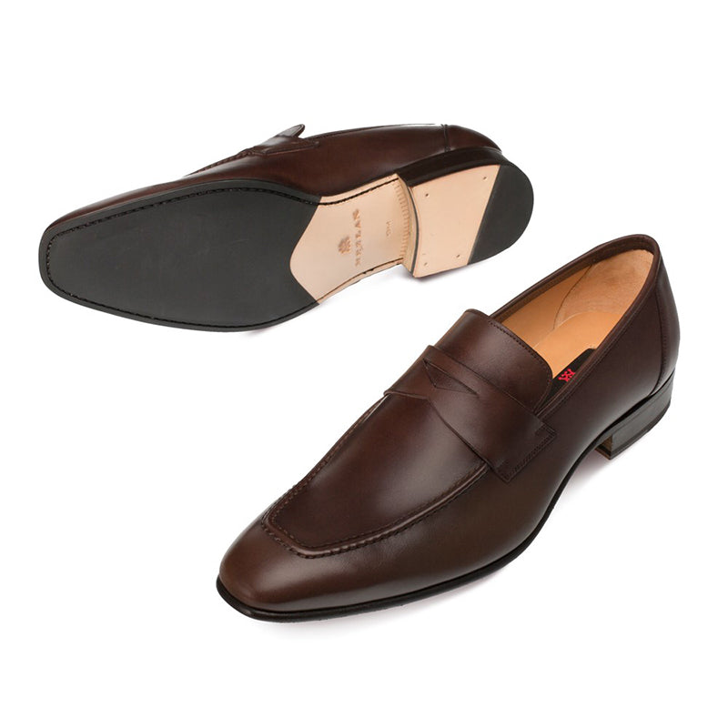 Mezlan San Luce Calfskin Penny Loafer Brown