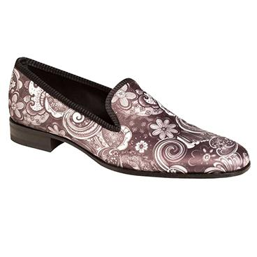 Mezlan Sarto Silk Fabric Loafers Black / White