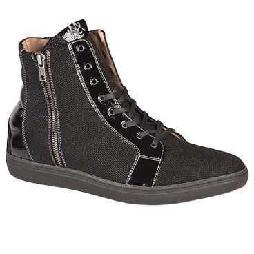 Mezlan Scevola Beaded & Patent Leather Sneakers Gray