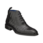 Mezlan Serra Crocodile Cap Toe Boots Black