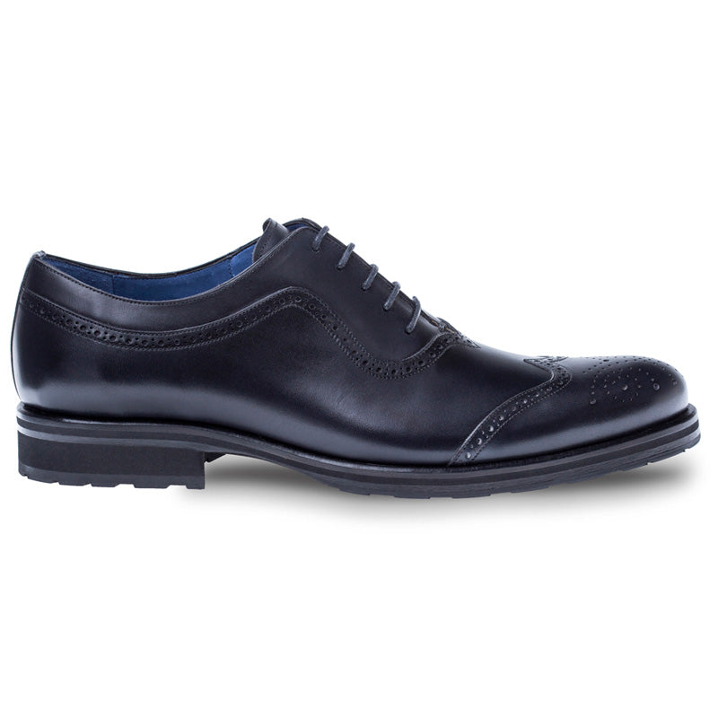 Mezlan Sharif Calfskin Oxford Shoes Black