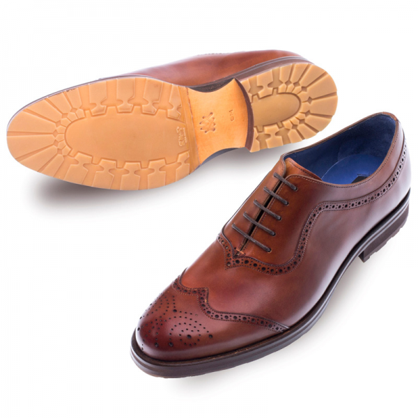 Mezlan Sharif Calfskin Oxford Shoes Cognac