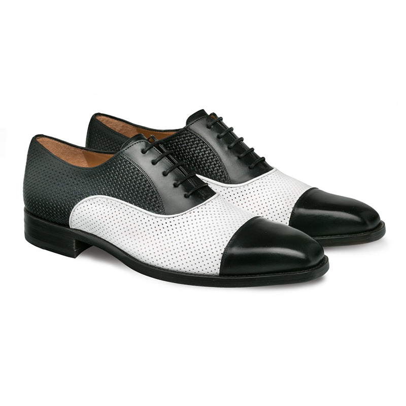 Mezlan Senna Cap Toe Bluchers Black/White