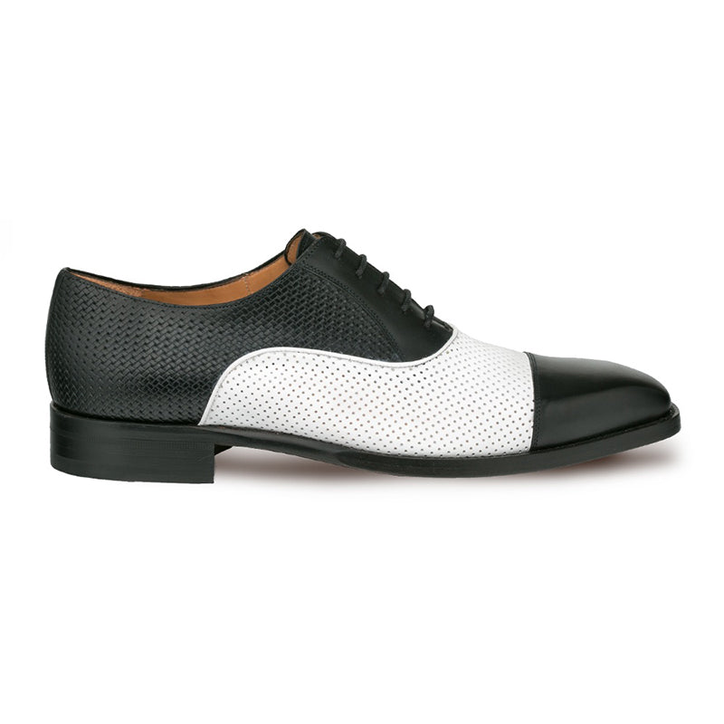 Mezlan Sienna Cap Toe Bluchers Black/White
