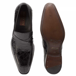 Mezlan Sierpes Crocodile Calfskin Shoes Black