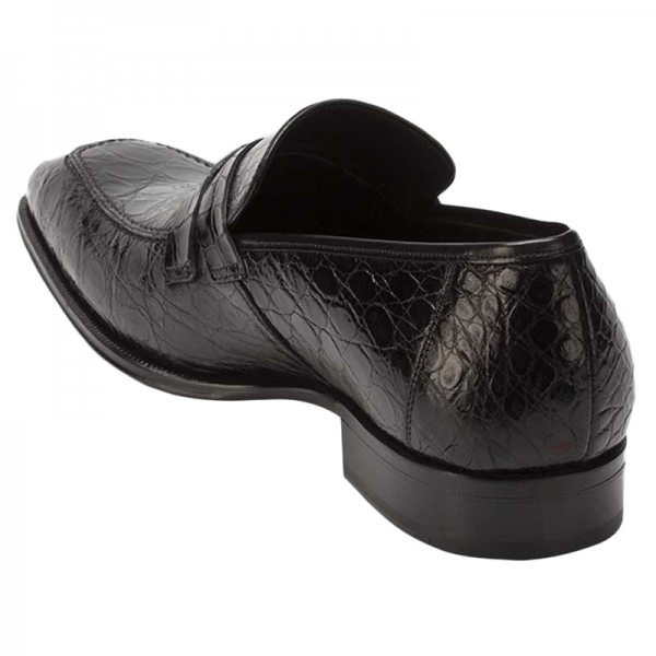 Mezlan Sierpes Crocodile Calfskin Shoes Black