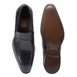 Mezlan Sierpes Crocodile Calfskin Shoes Blue