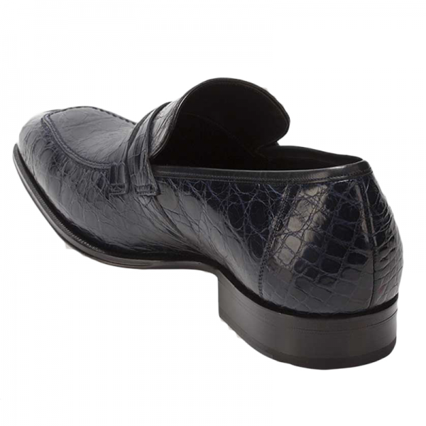 Mezlan Sierpes Crocodile Calfskin Shoes Blue