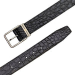 Mezlan Signature Crocodile Belt Black