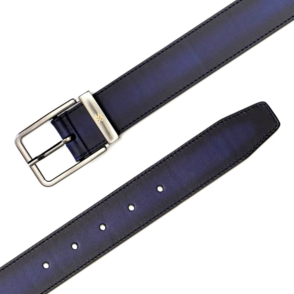 Mezlan Signature Patina Belt Blue 