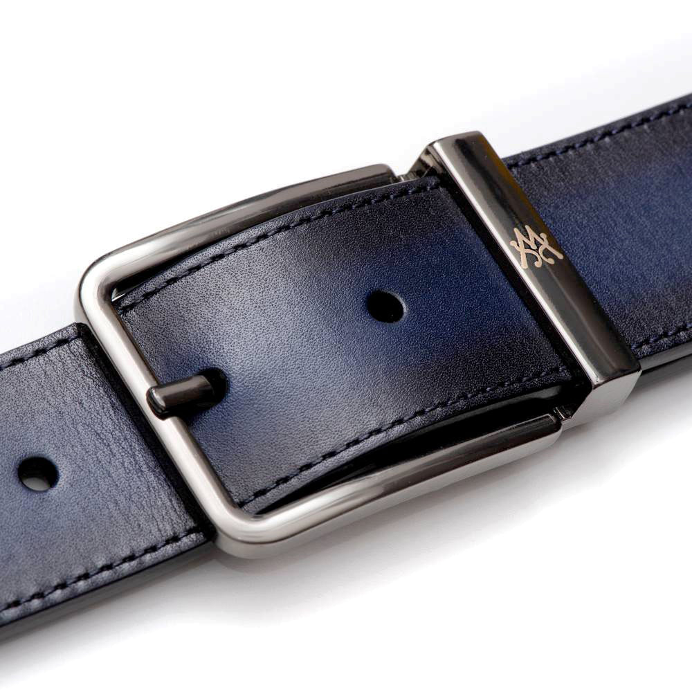 Mezlan Signature Patina Belt Blue
