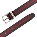 Mezlan Signature Patina Belt Burgundy 