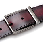 Mezlan Signature Patina Belt Burgundy