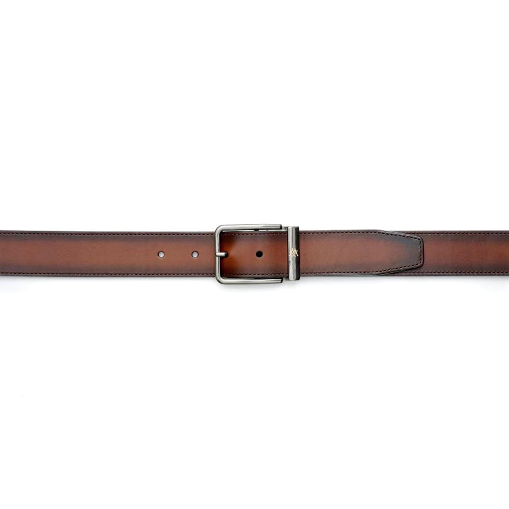Mezlan Signature Patina Belt Cognac