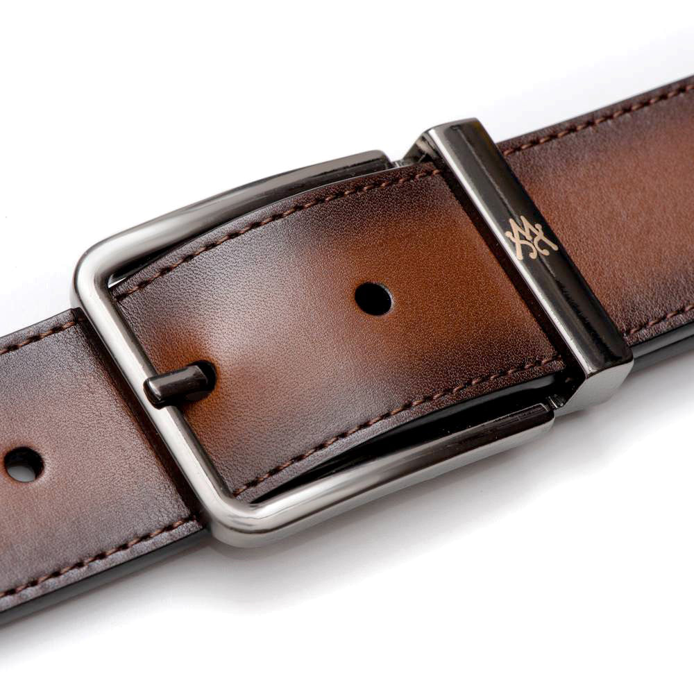 Mezlan Signature Patina Belt Cognac