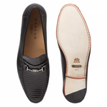 Mezlan Sileno Lizard Bit Loafers Black