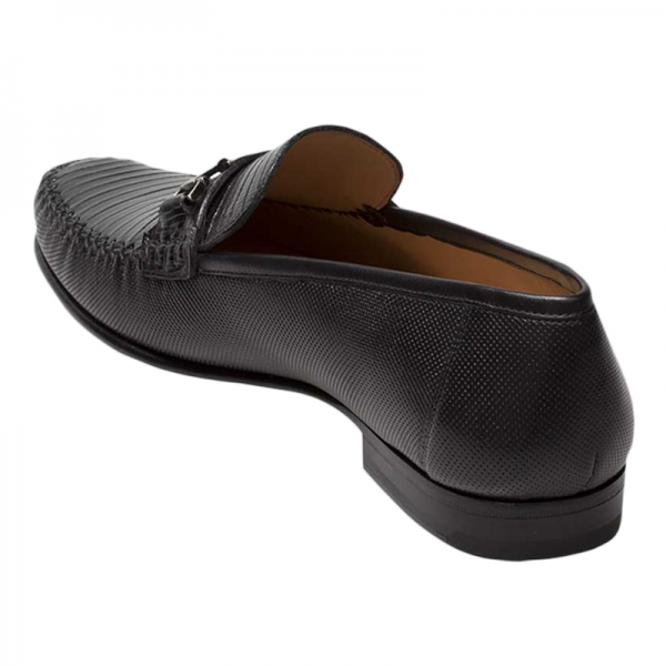 Mezlan Sileno Lizard Bit Loafers Black