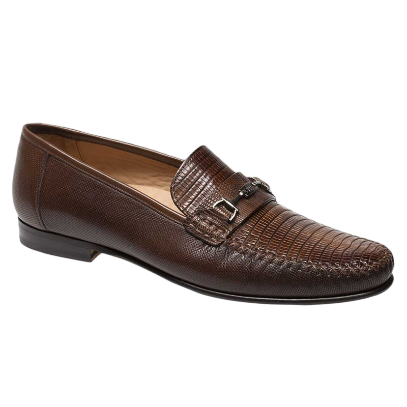 Mezlan Sileno Lizard Bit Loafers Cognac