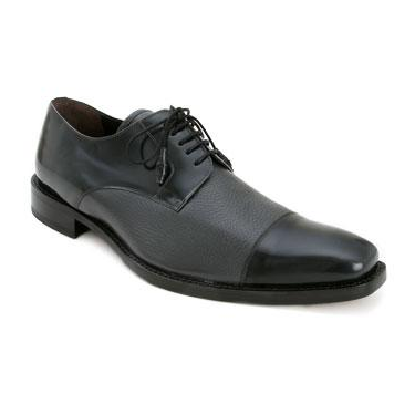 Mezlan Soka Calfskin & Deerskin Cap Toe Shoes Gray
