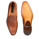 Mezlan Strauss Apron Toe Loafers Cognac