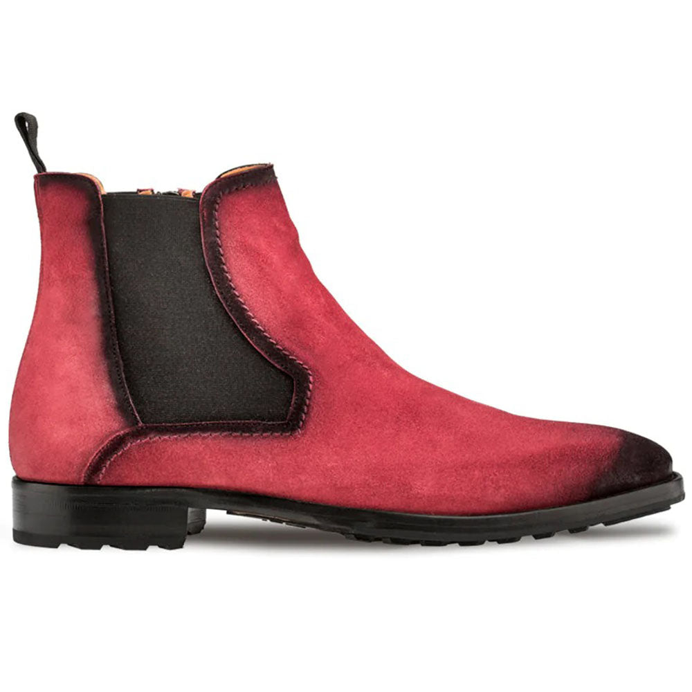 Mezlan Suede Chelsea Boots Burgundy