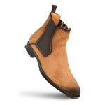 Mezlan Suede Chelsea Boots Cognac