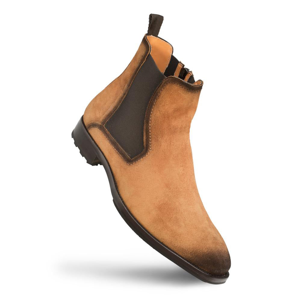 Mezlan Suede Chelsea Boots Cognac