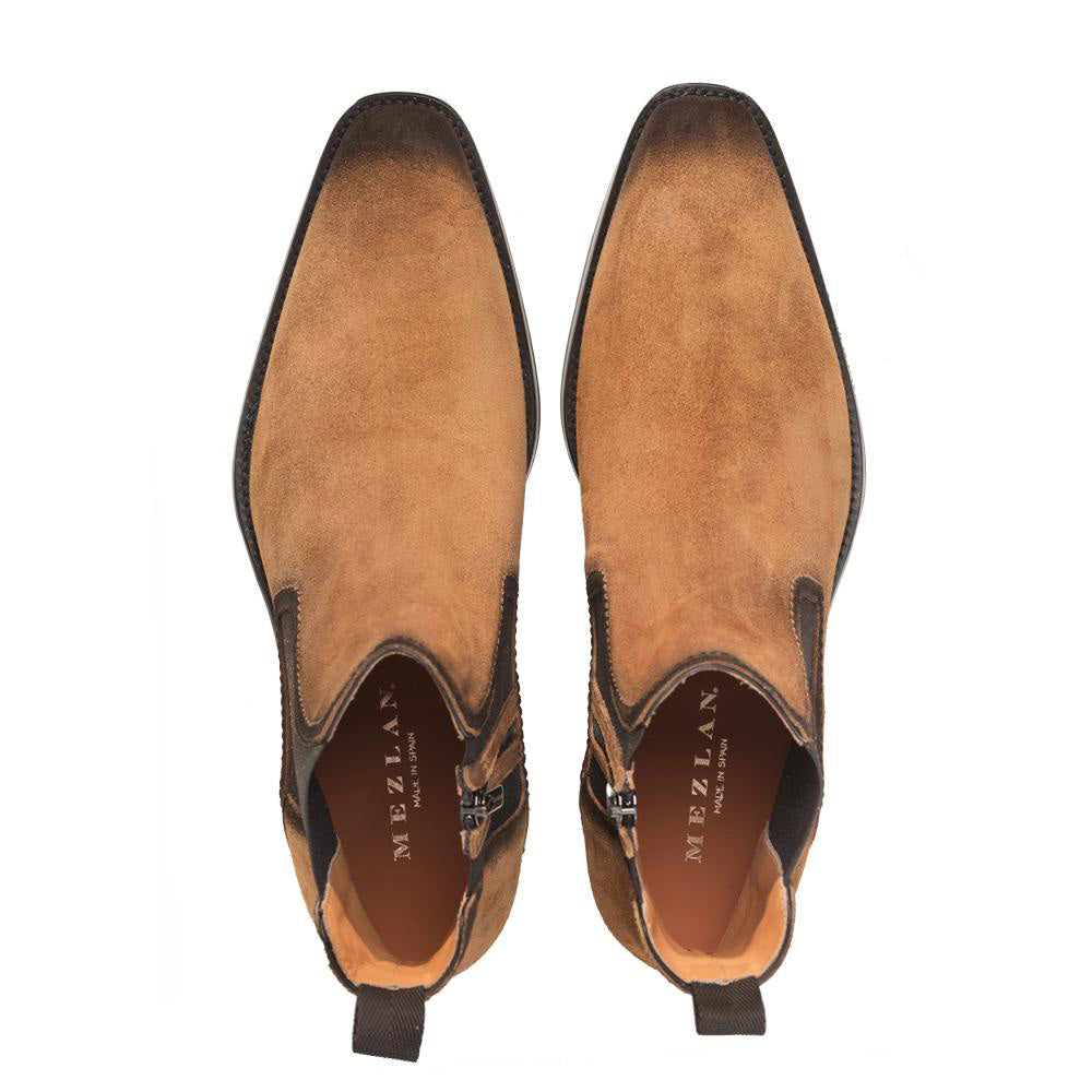 Mezlan Suede Chelsea Boots Cognac