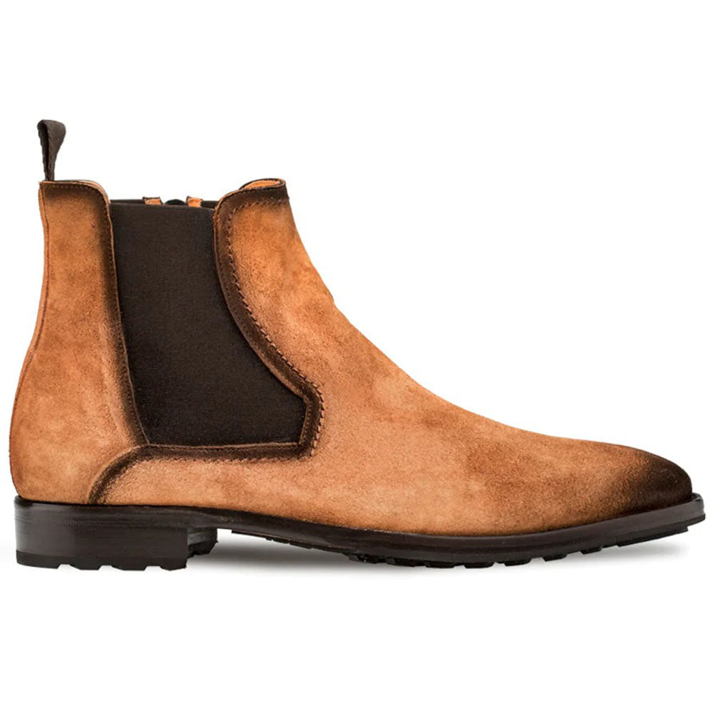 Mezlan Suede Chelsea Boots Cognac