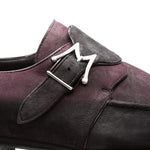 Mezlan Suede Monk Strap Shoes Burgundy