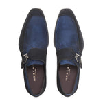 Mezlan Suede Monk Strap Shoes Electric Blue