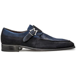 Mezlan Suede Monk Strap Shoes Electric Blue