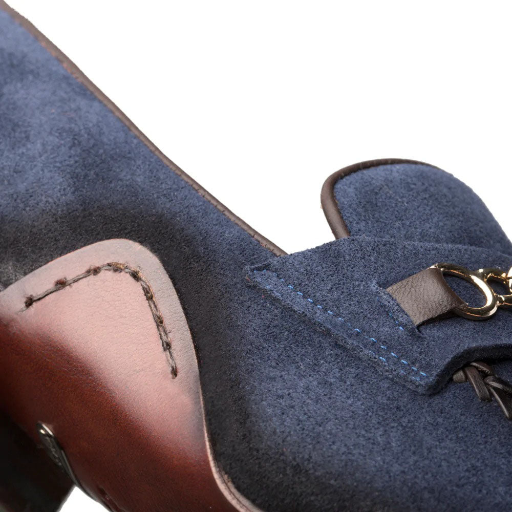 Mezlan Suede Ornament Loafer Blue (S20272)