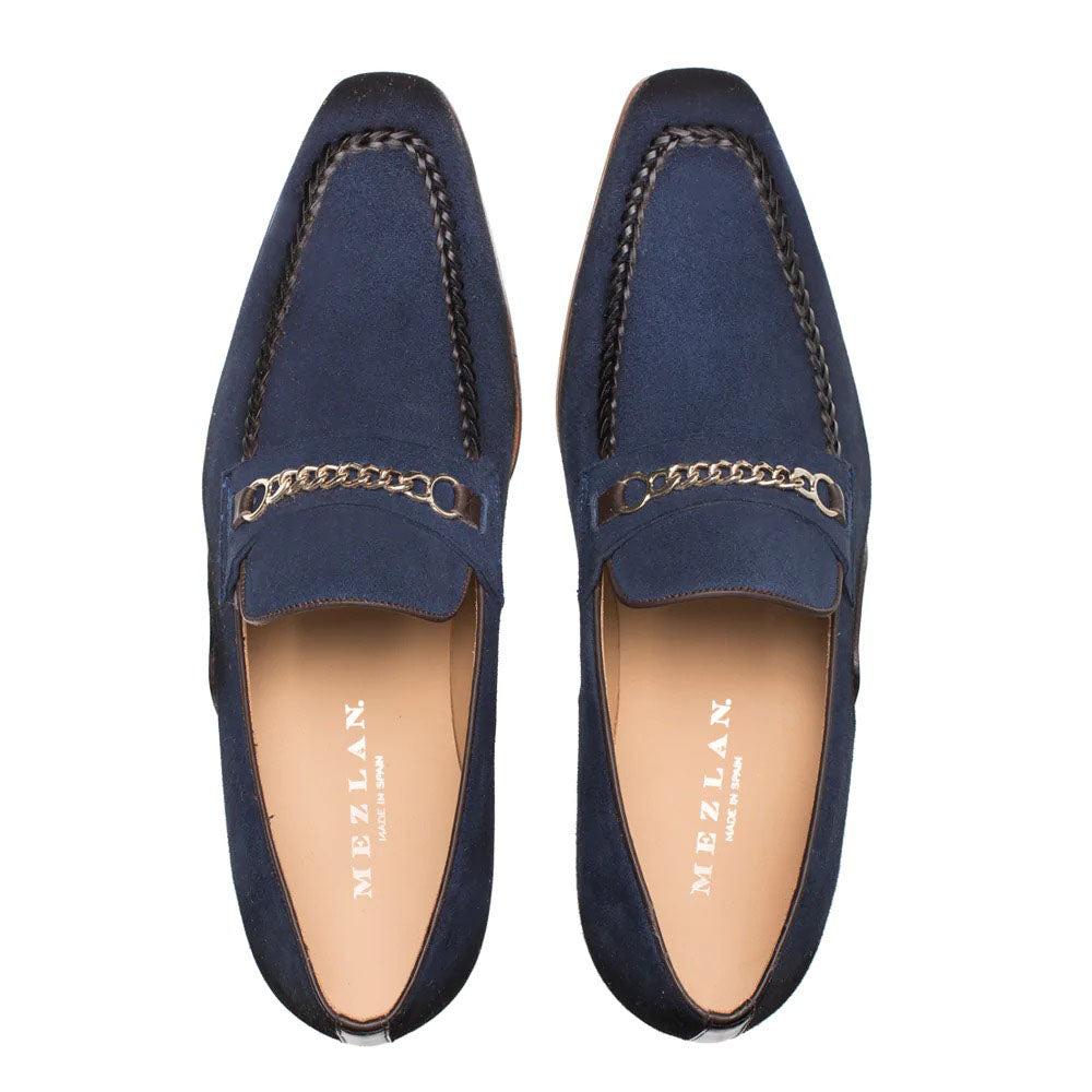 Mezlan Suede Ornament Loafer Blue (S20272)